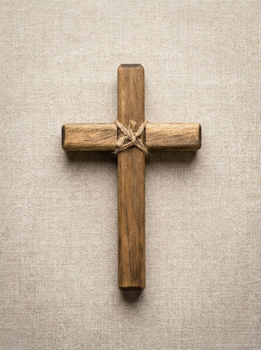 Handcrafted Small Wooden Cross Rustic Hand Cross Wall Cross Jute Tie