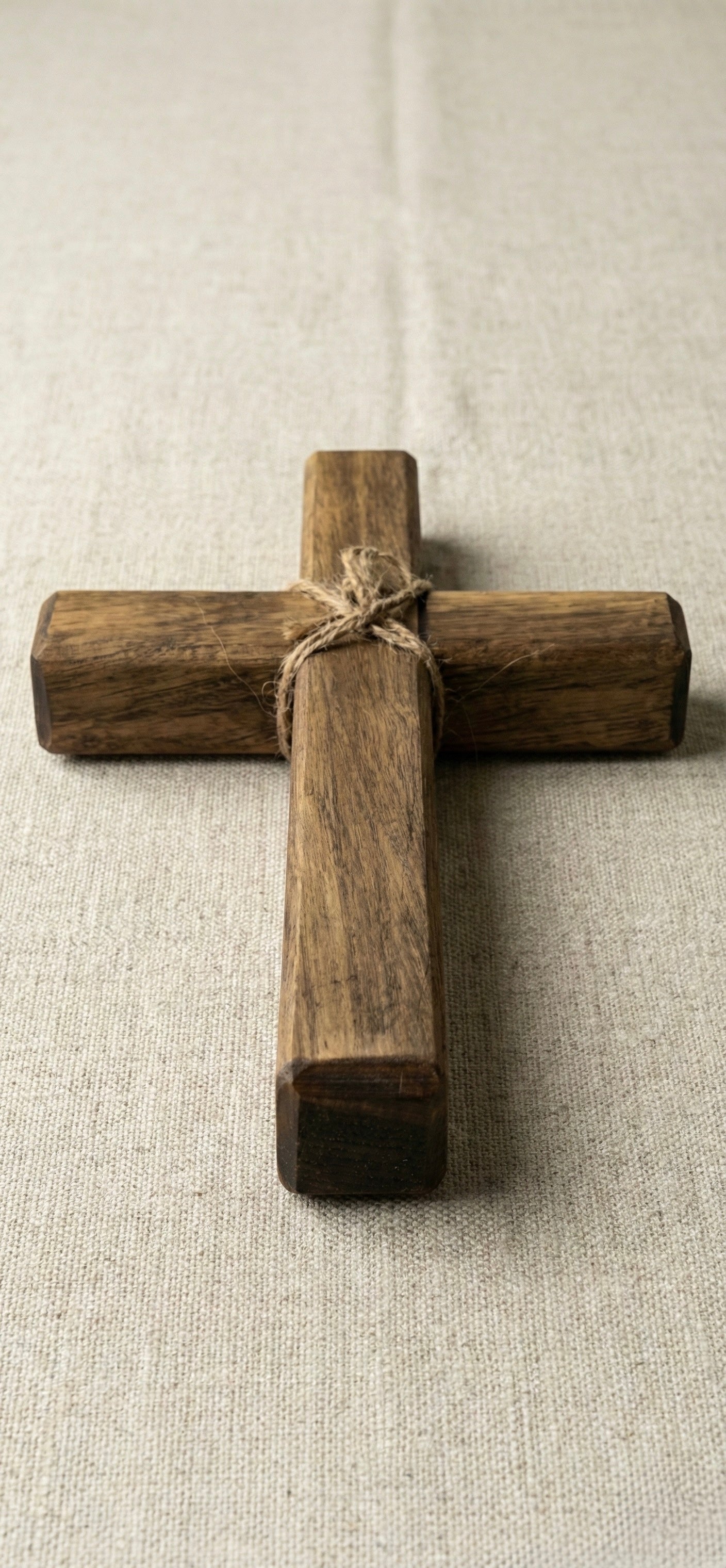 Handcrafted Small Wooden Cross Rustic Hand Cross Wall Cross Jute Tie