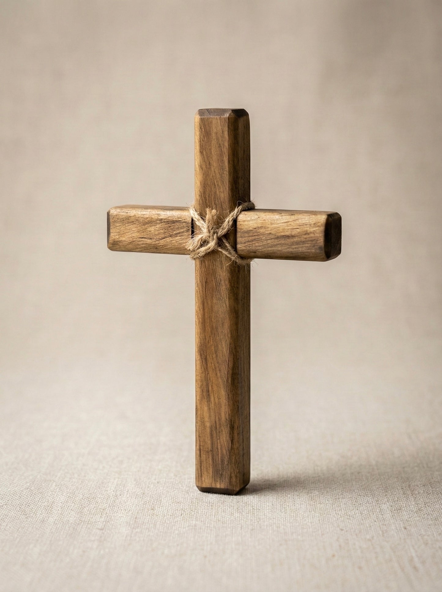 Handcrafted Small Wooden Cross Rustic Hand Cross Wall Cross Jute Tie