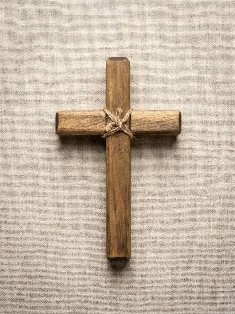 Handcrafted Small Wooden Cross Rustic Hand Cross Wall Cross Jute Tie