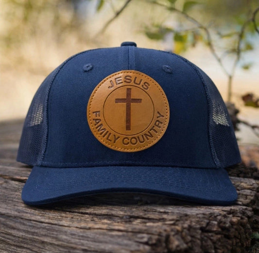 Jesus Family Country Trucker Hat - Navy