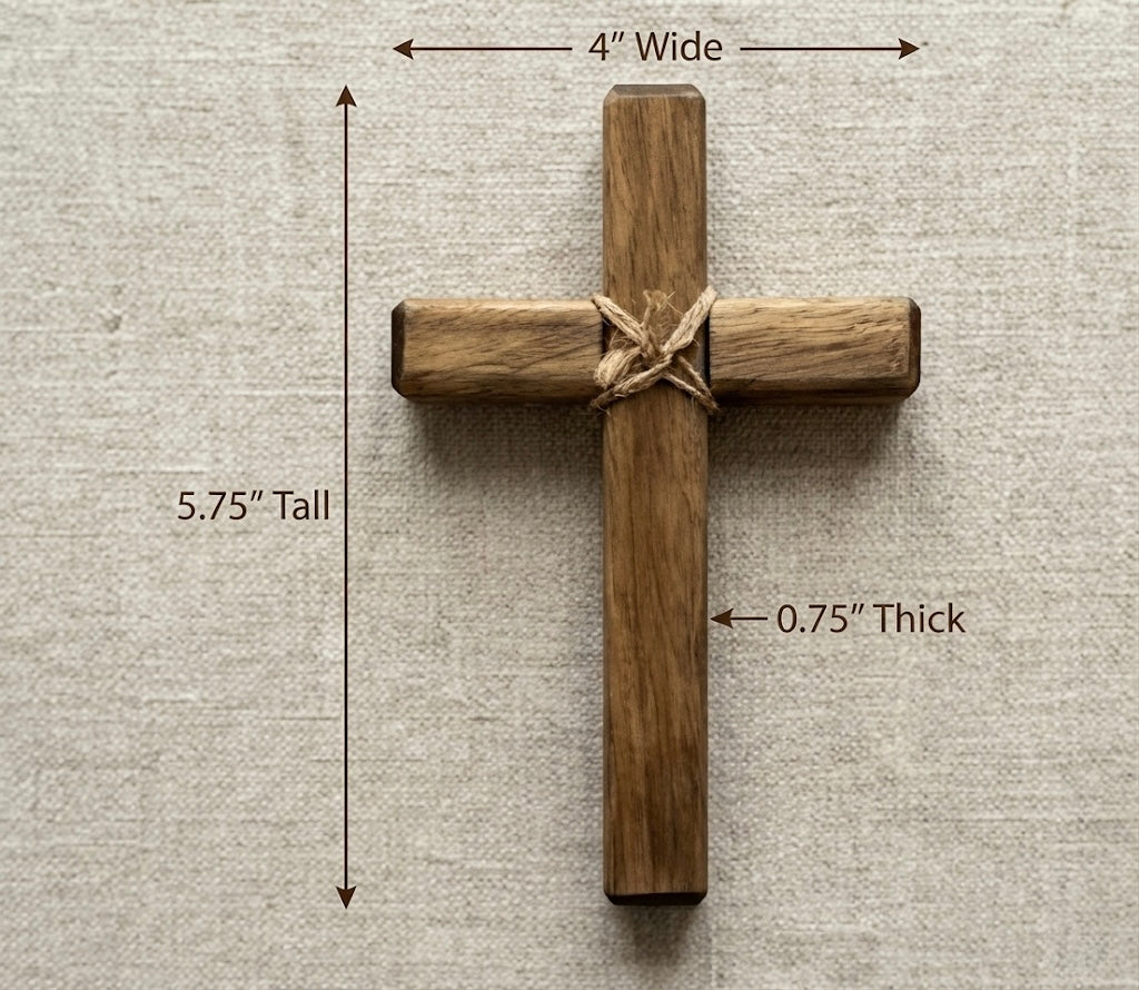 Handcrafted Small Wooden Cross Rustic Hand Cross Wall Cross Jute Tie